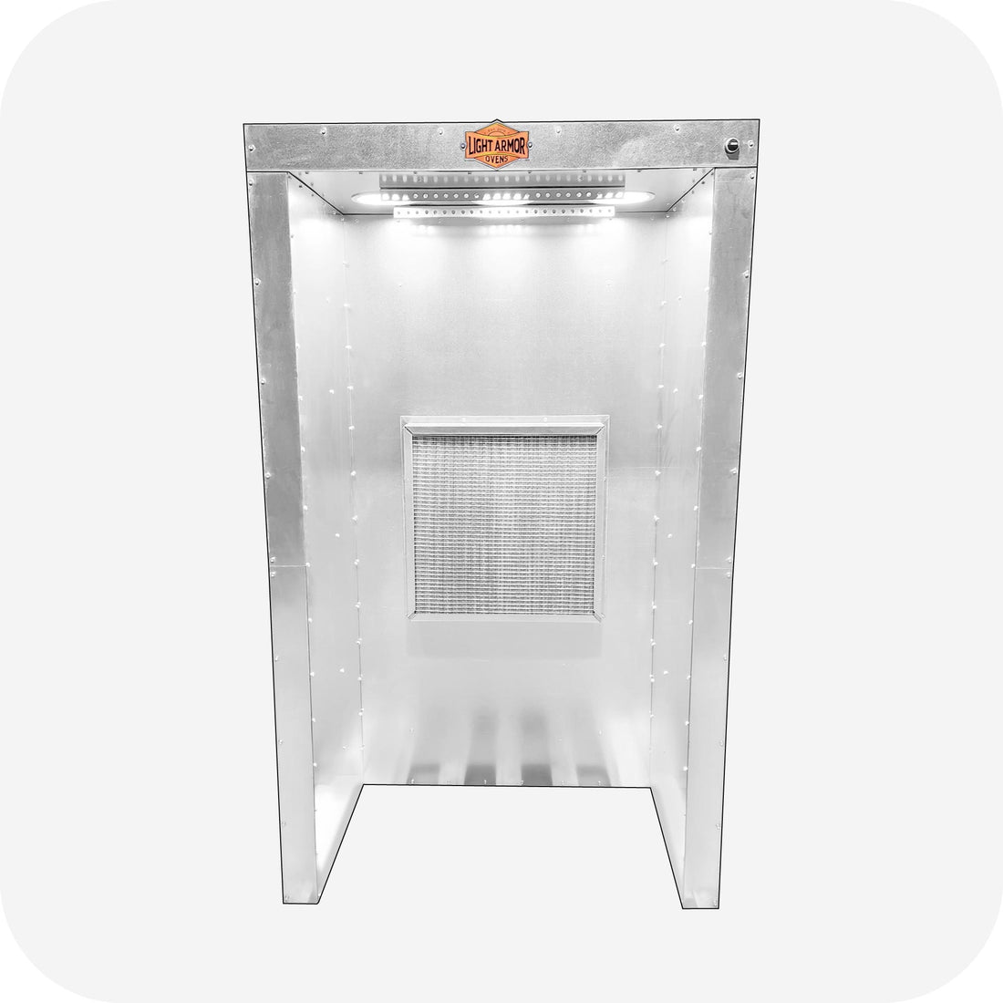 LA326 powder coating spray booth (3' x 2' x 6'), front view