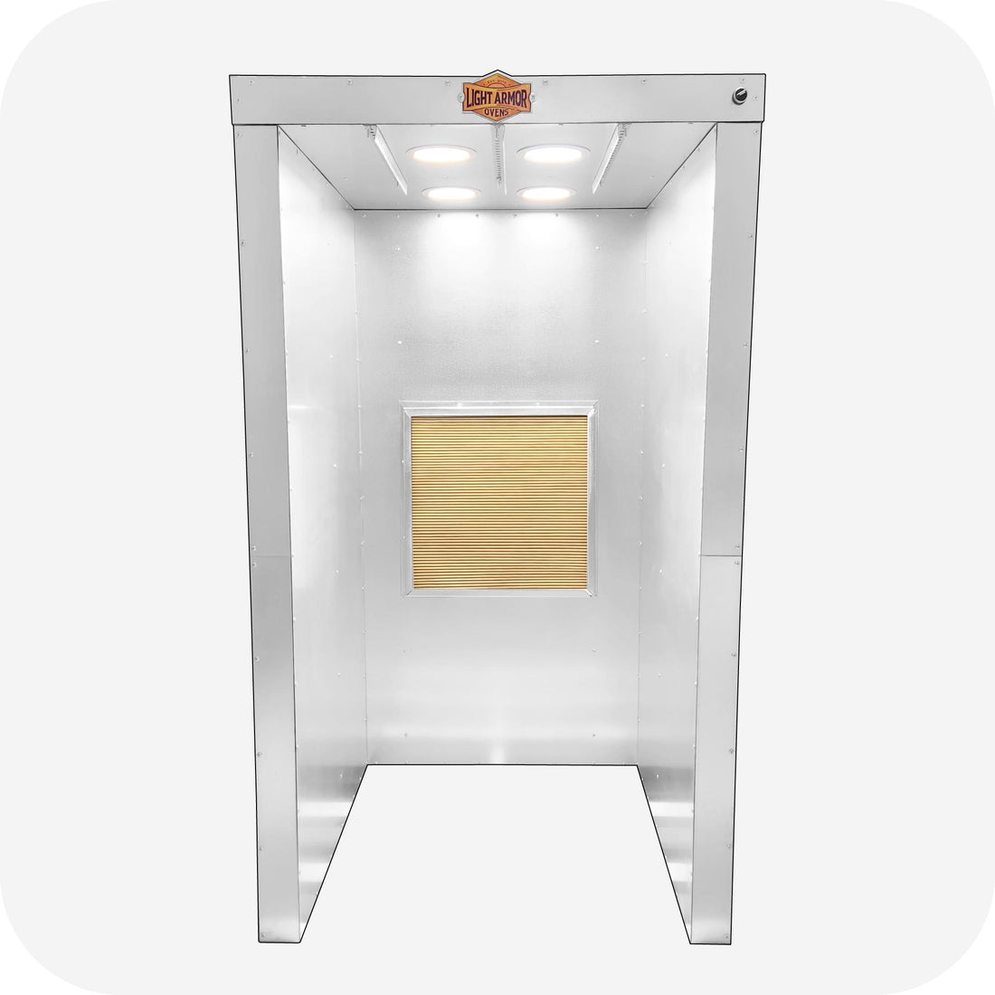 LA336 powder coating spray booth (3' x 3' x 6'), front view