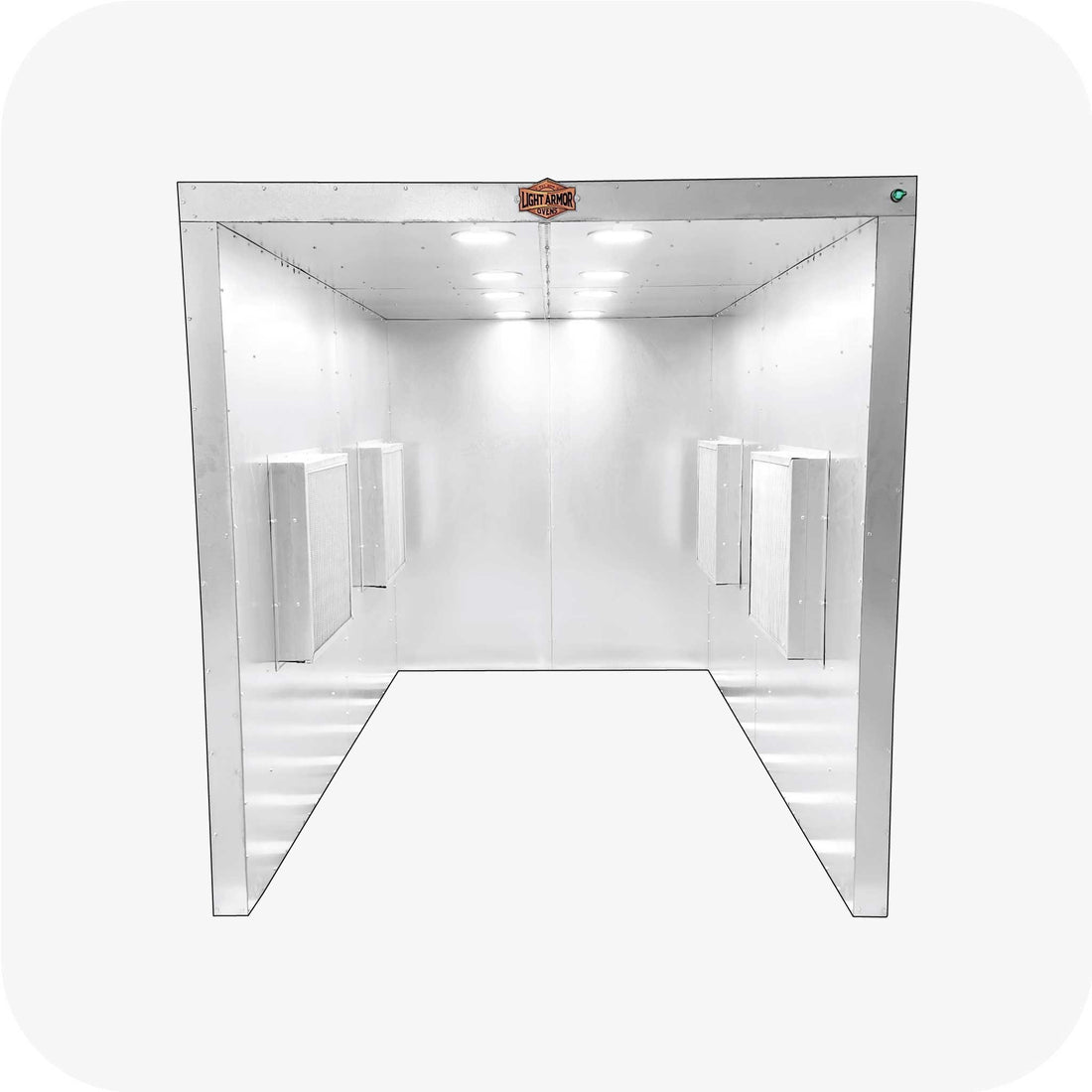 LABS-686 powder coating spray booth (6 x 8 x 6), interior view