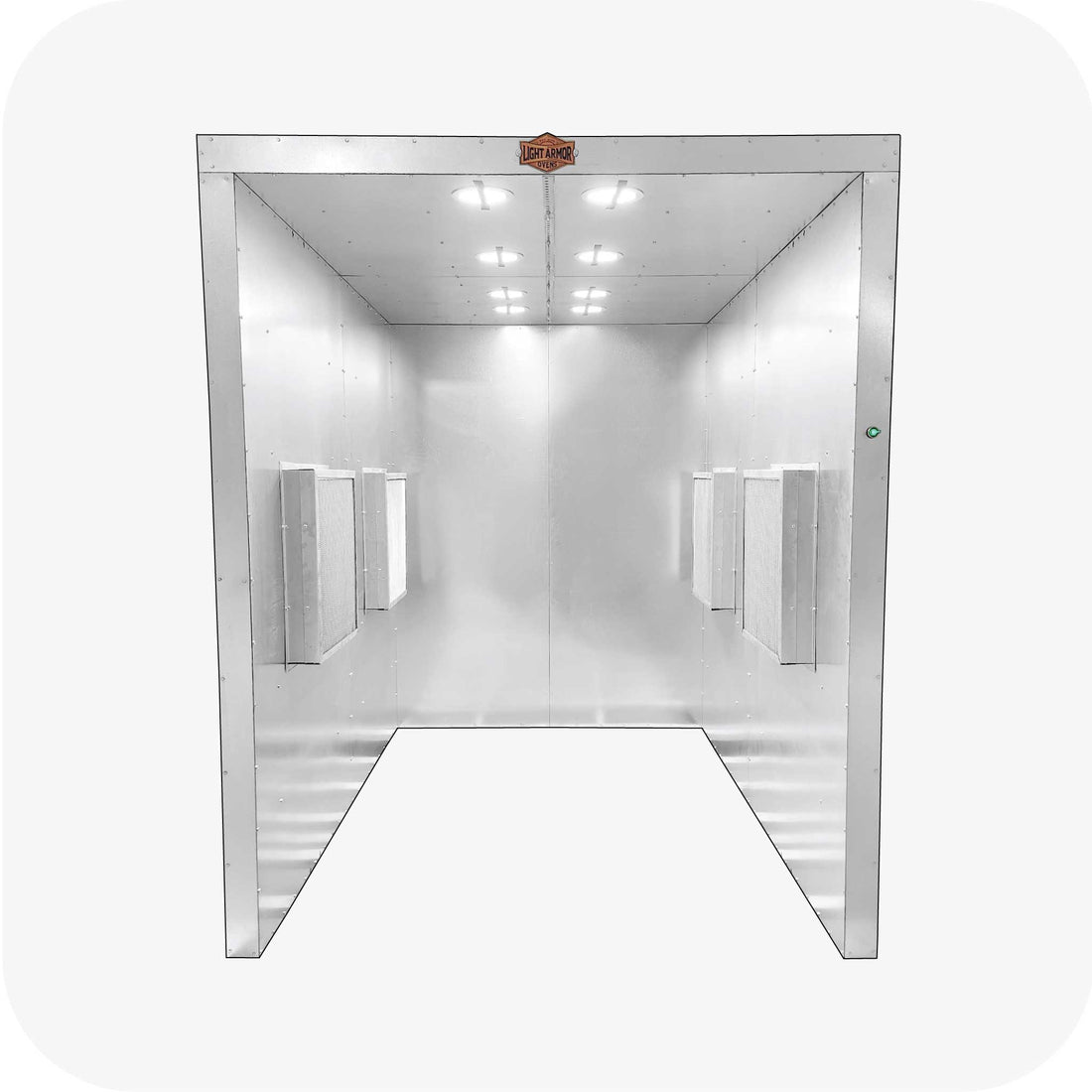 LABS-687 powder coating spray booth (6 x 8 x 7), interior view