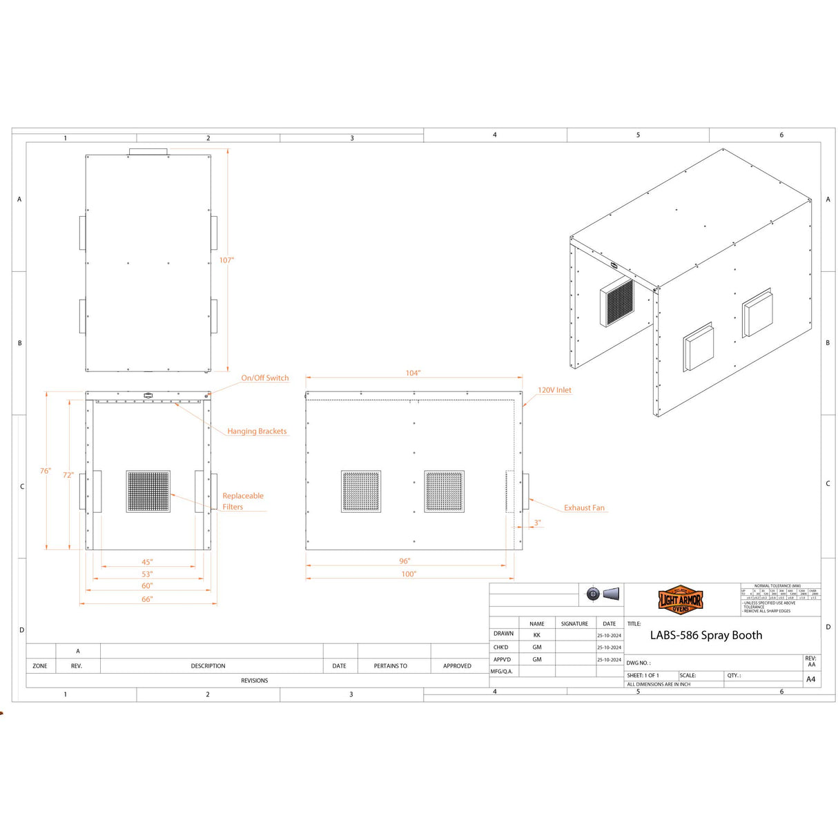 LABS-586 Spray Booth (5 x 8 x 6)