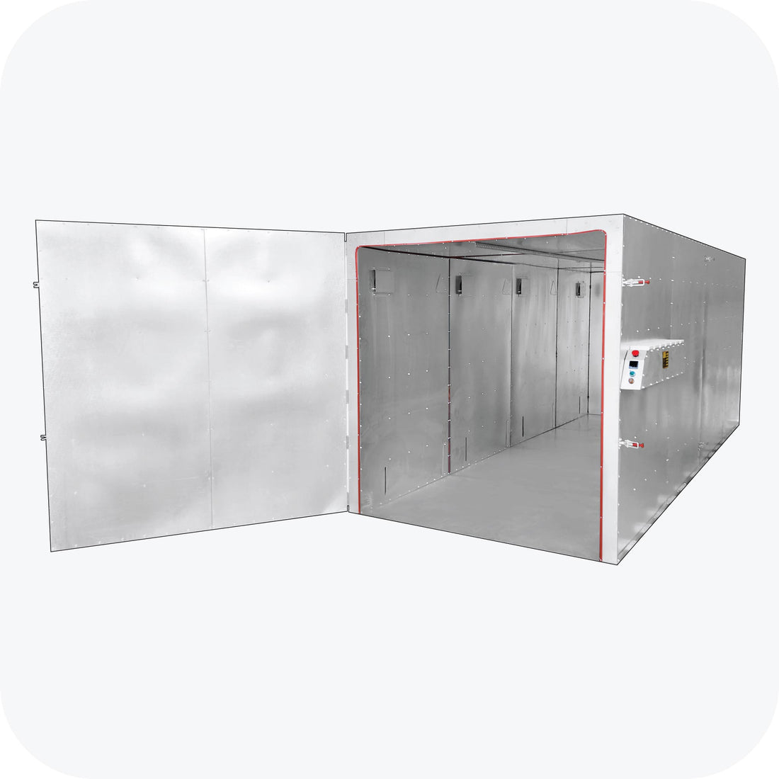 Light Armor batch style powder coat oven interior