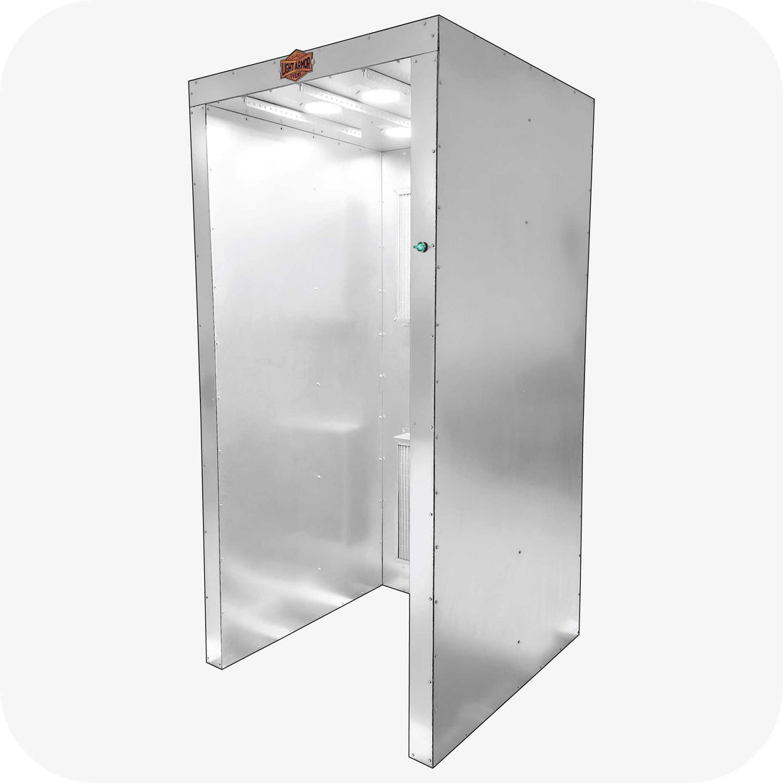 LA337 powder coating spray booth (3' x 3' x 7'), side view