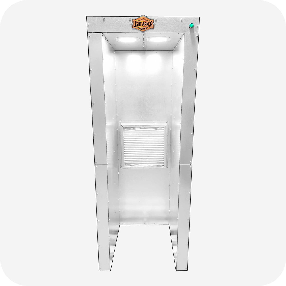 LA226 powder coating spray booth (2' x 2' x 6'), front view
