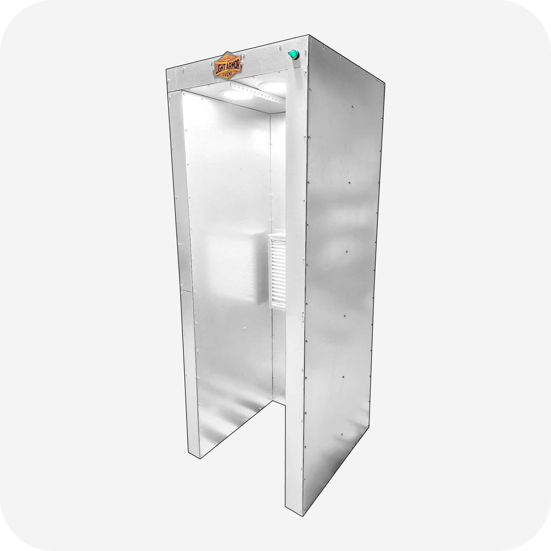 LA226 powder coating spray booth (2' x 2' x 6'), side view
