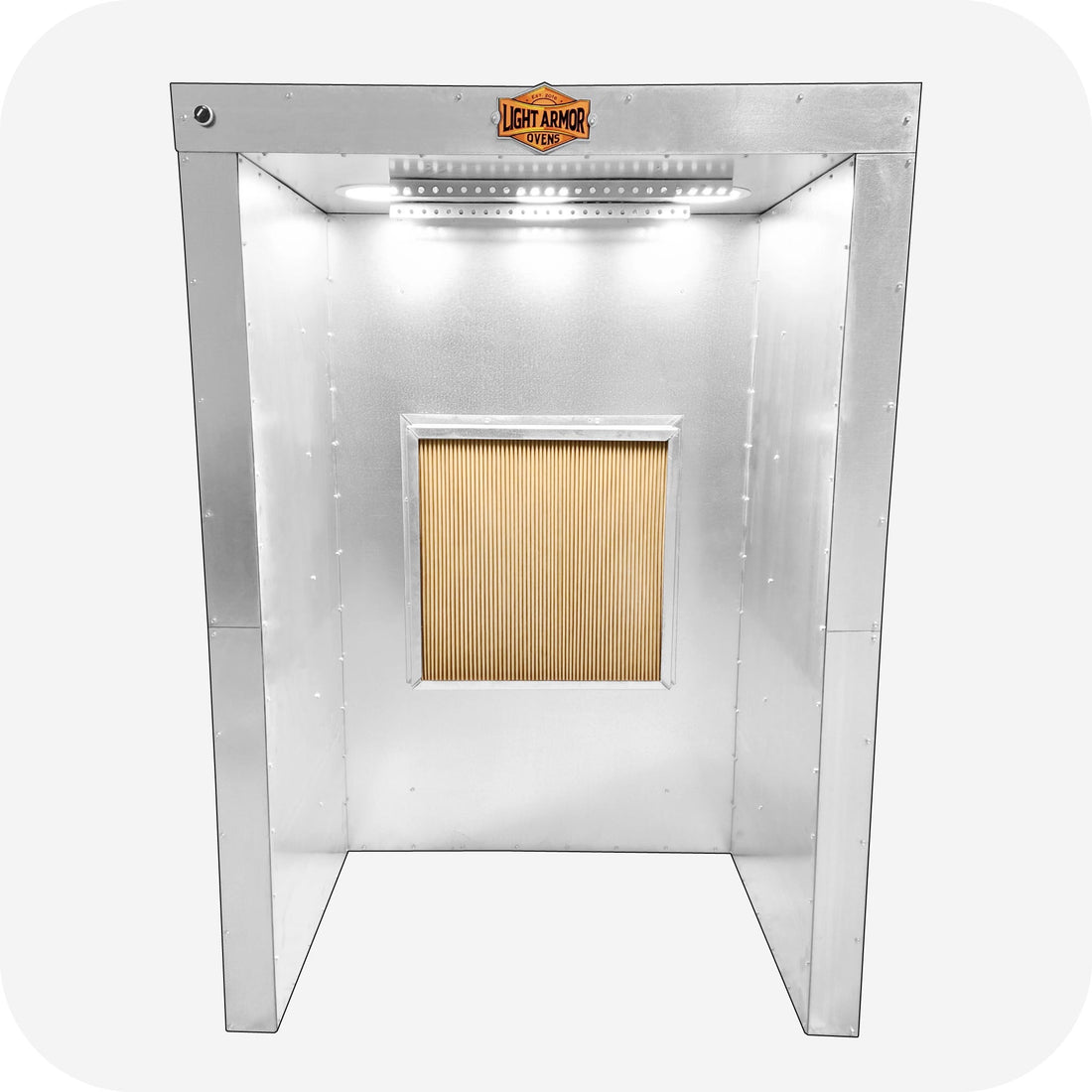 LA325 powder coating spray booth (3' x 2' x 5'), side view
