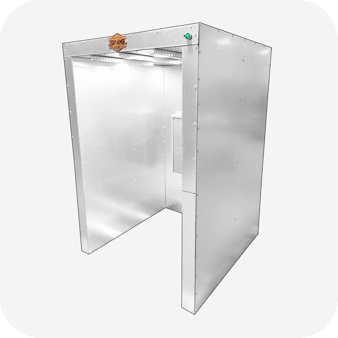 LA335 powder coating spray booth (3' x 3' x 5'), side view