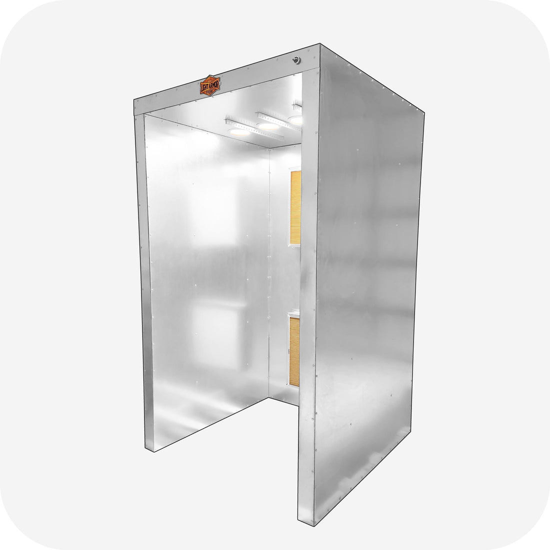 LA447 powder coating spray booth (4' x 4' x 7'), side view