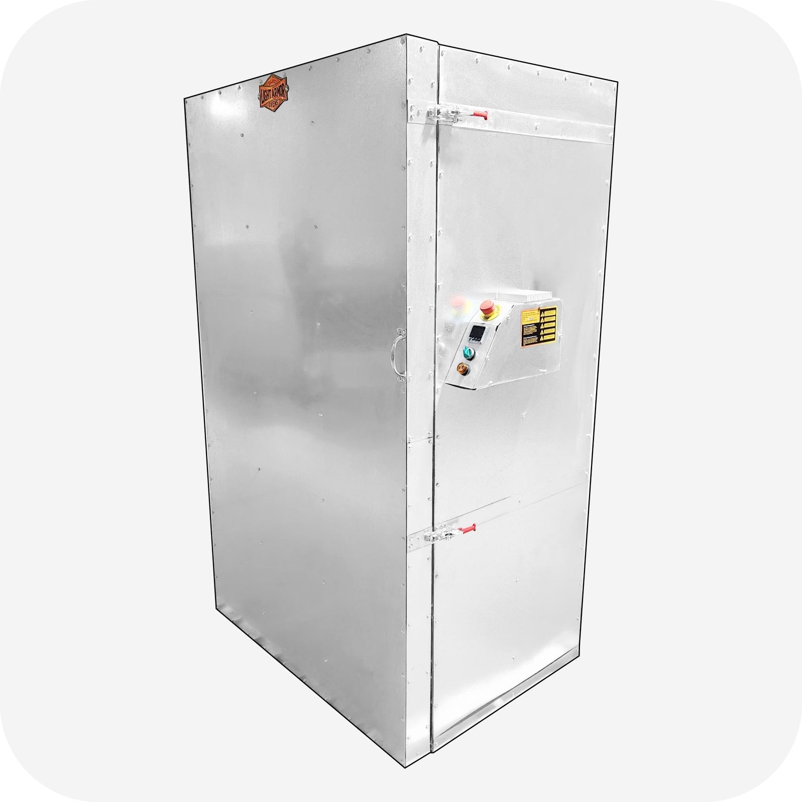 Powder coating curing oven holding a cure schedule temperature