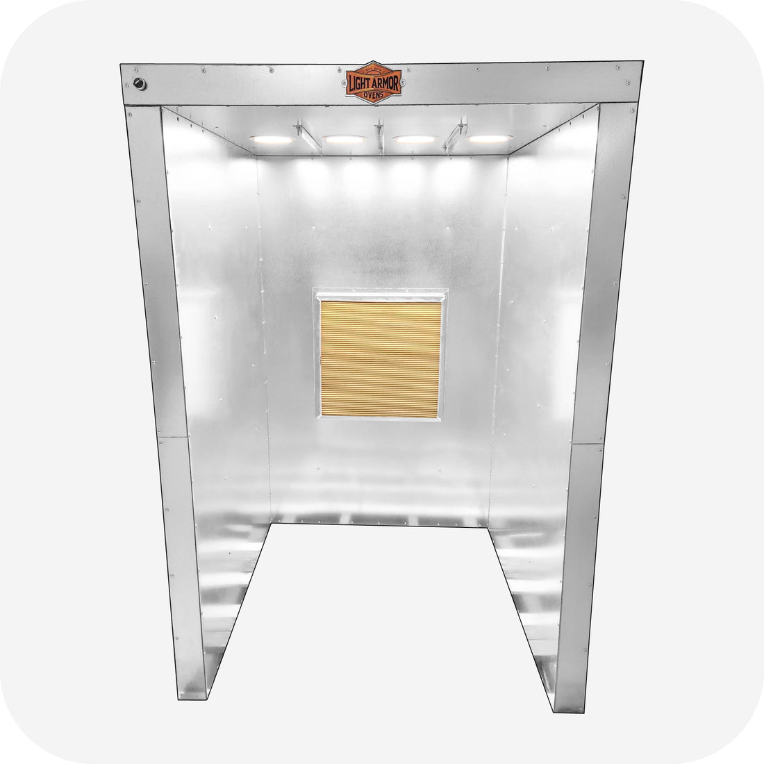 LA446 powder coating spray booth (4' x 4' x 6'), front view