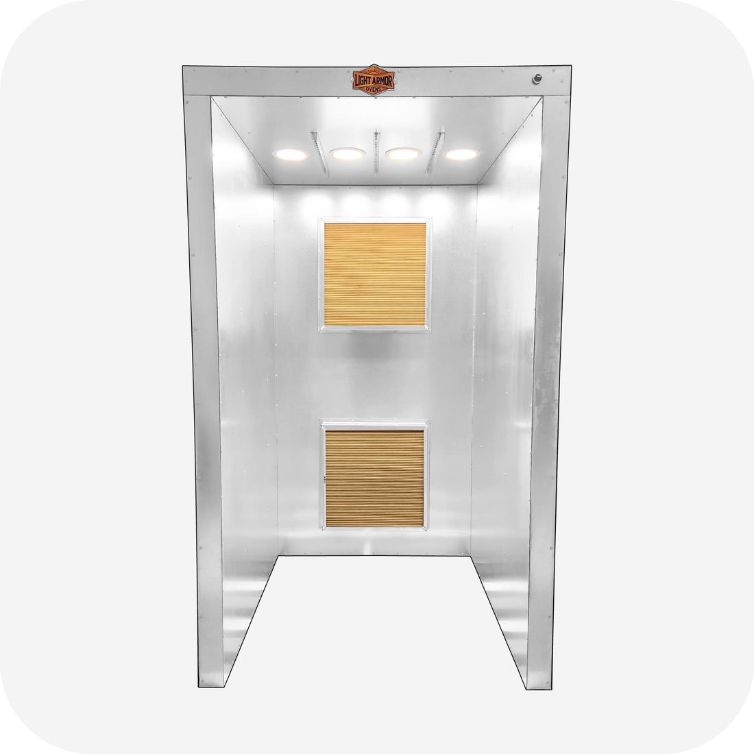 LA447 powder coating spray booth (4' x 4' x 7'), front view
