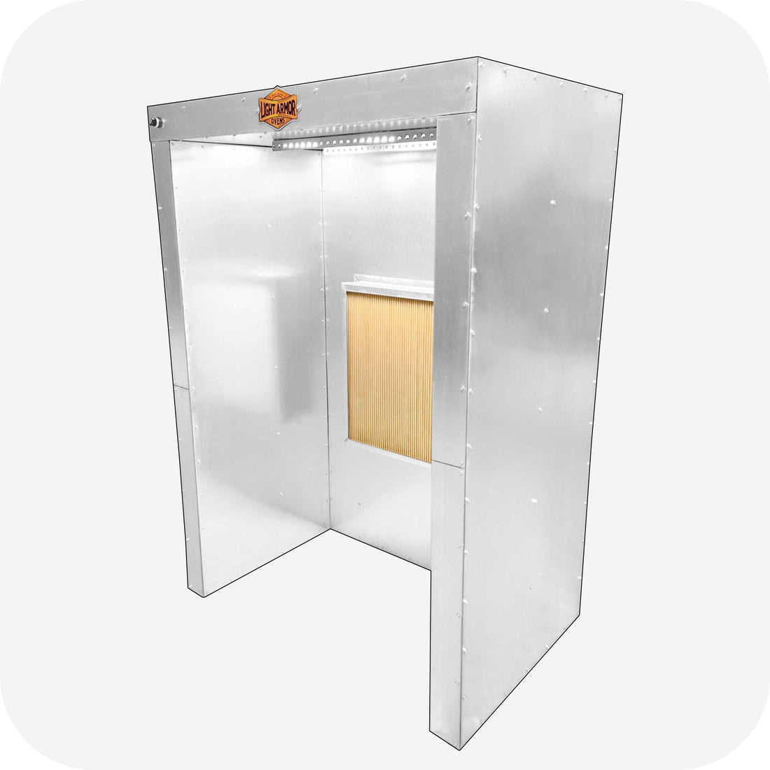 LA325 powder coating spray booth (3' x 2' x 5'), front view