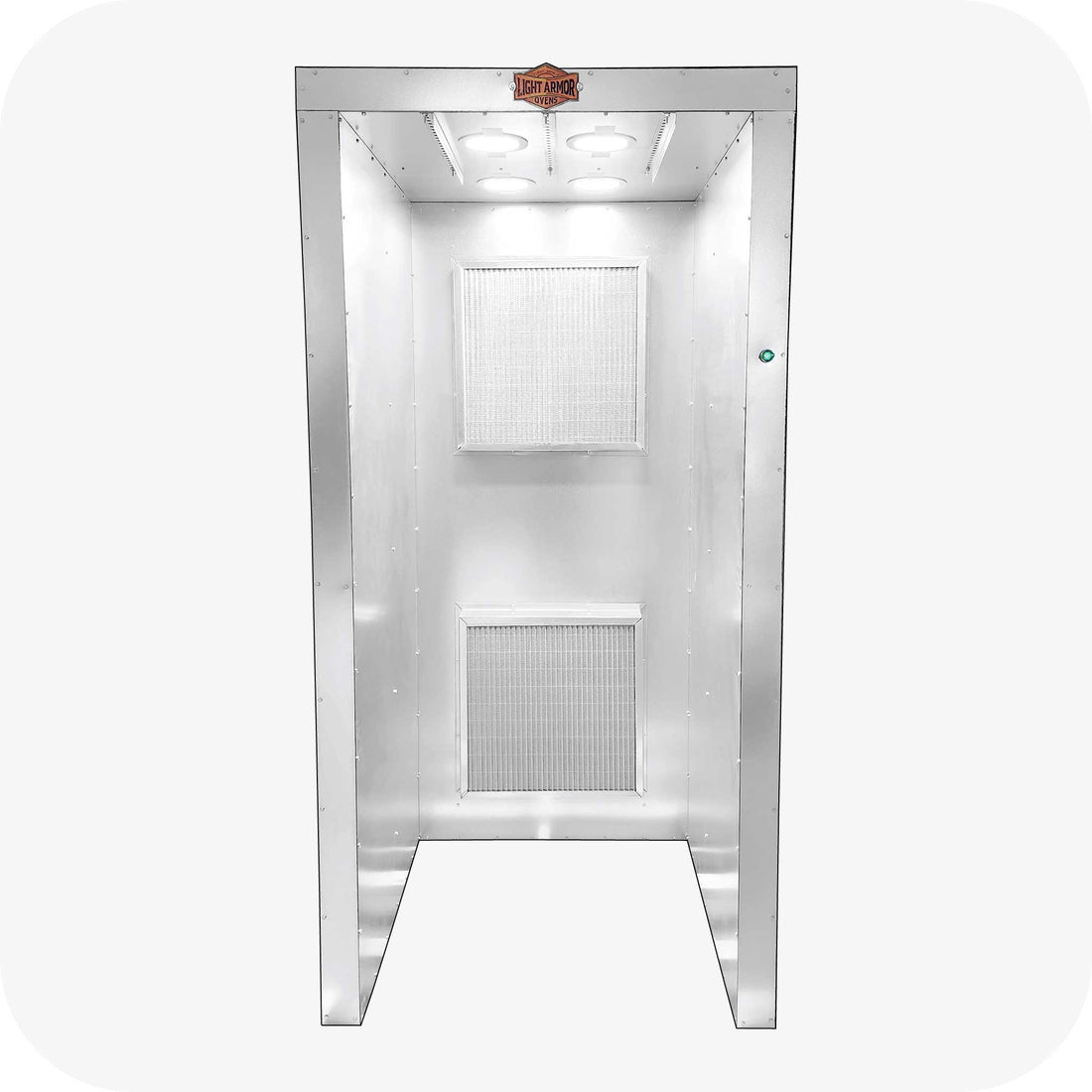 LA337 powder coating spray booth (3' x 3' x 7'), interior view