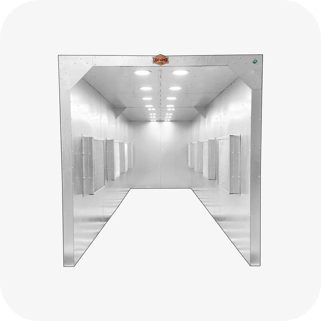 LABS-6166 powder coating spray booth (6 x 16 x 6), interior view
