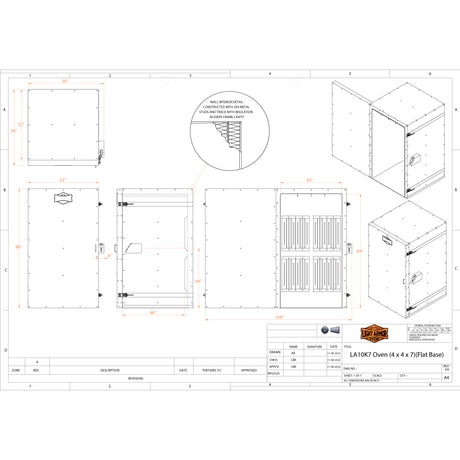 LA10K7 powder coat oven
