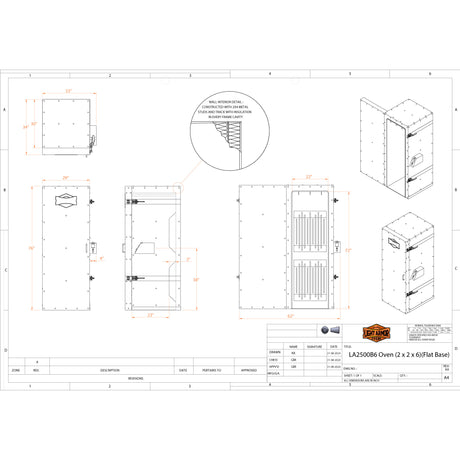 LA2500B6 powder coat oven