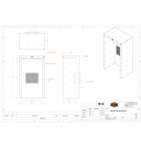 LA326 Spray Booth (3' x 2' x 6')