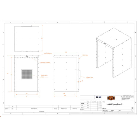 LA446 Spray Booth (4' x 4' x 6')