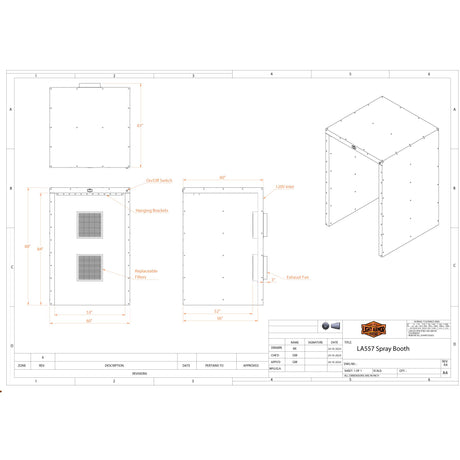 LA557 Spray Booth (5' x 5' x 7')