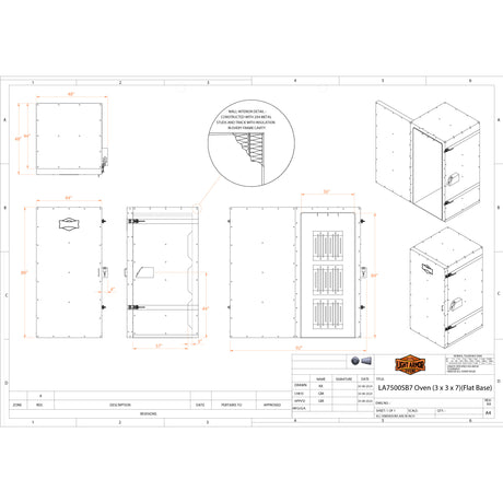 LA7500SB7 powder coat oven