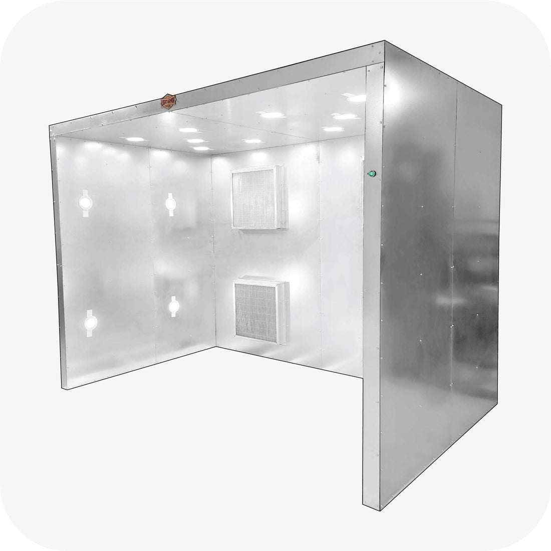 LABS-1067-OF open-face powder coating spray booth (10 x 6 x 7), front view