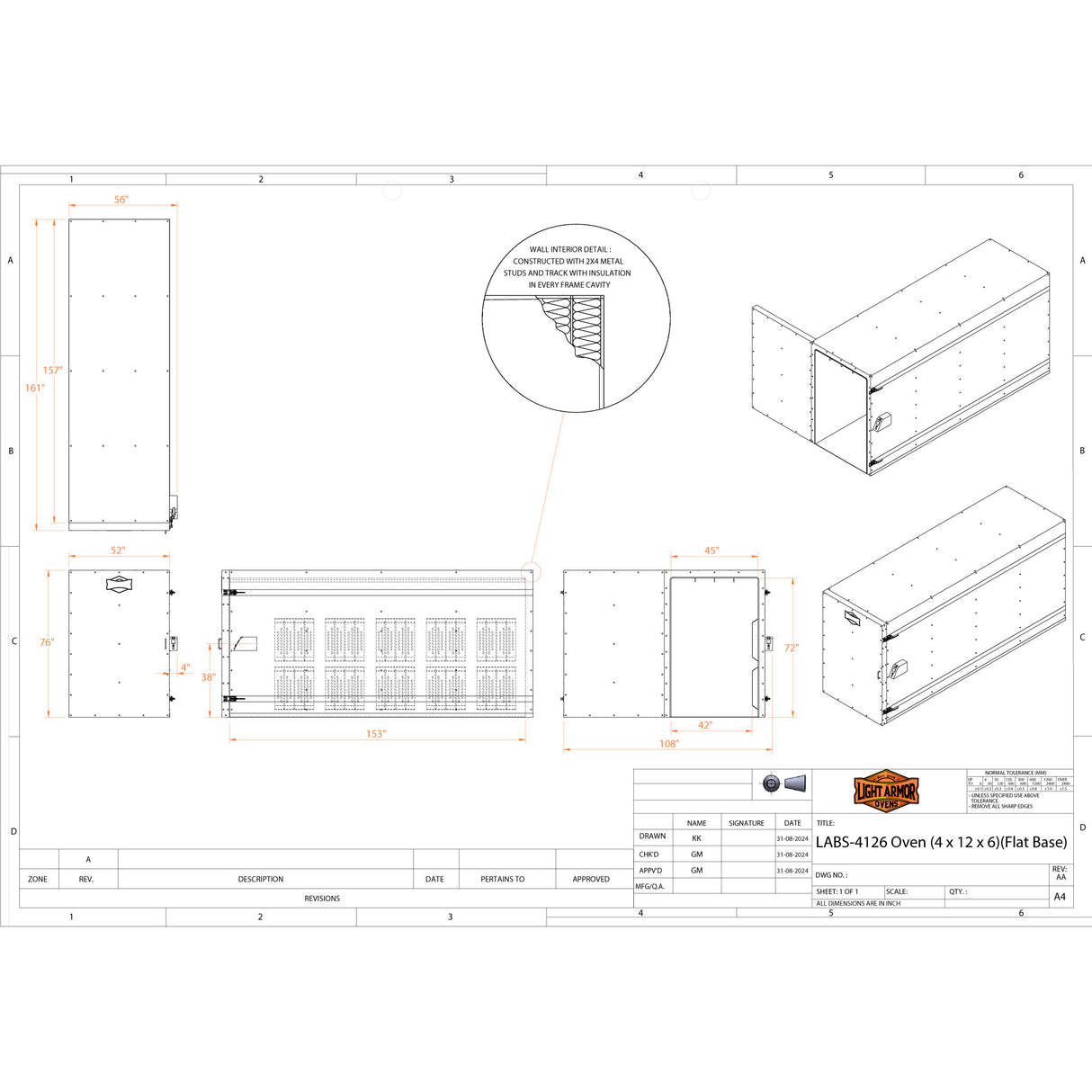 LABS-4126 Powder Coat Oven (4 x 12 x 6)