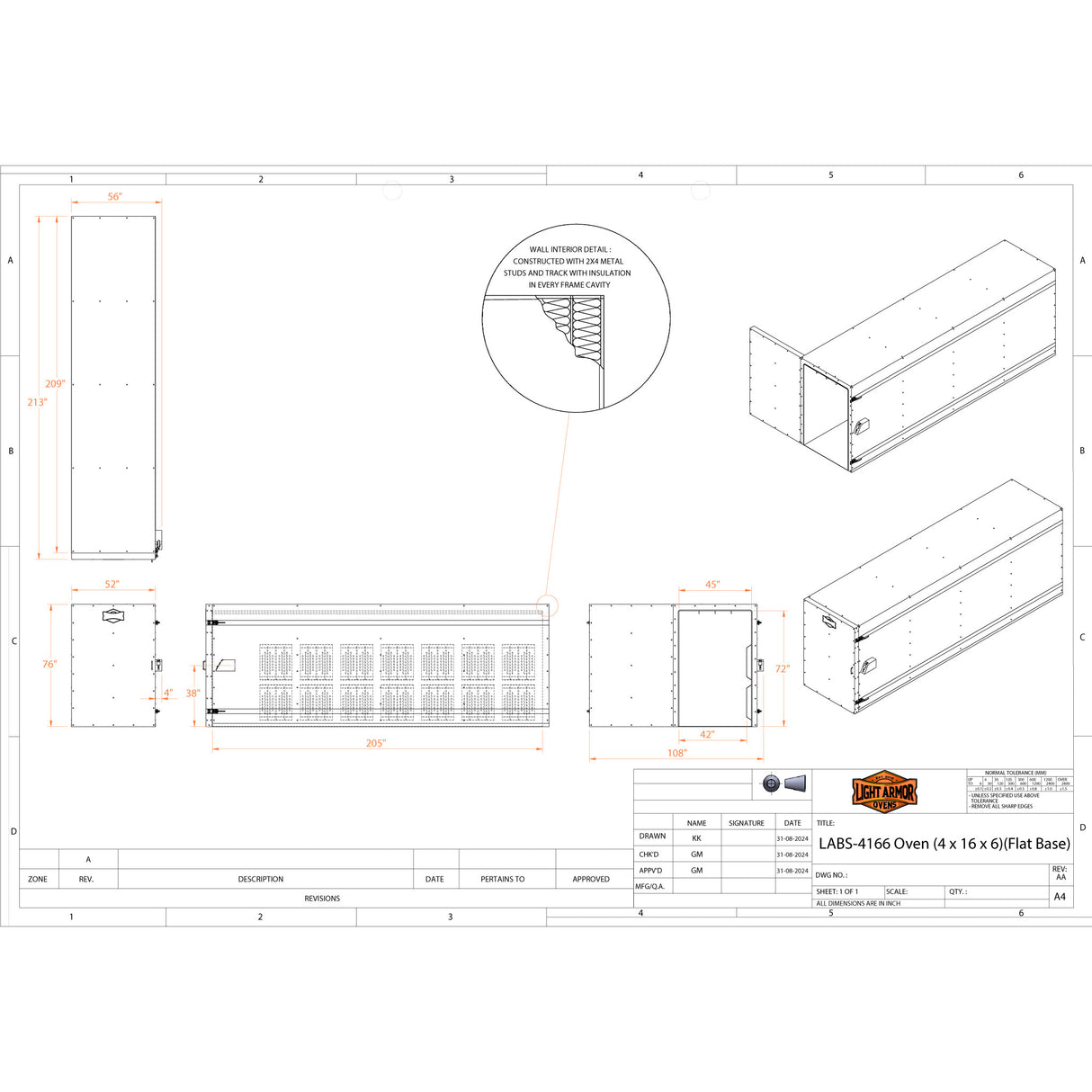 LABS-4166 Powder Coat Oven (4 x 16 x 6)