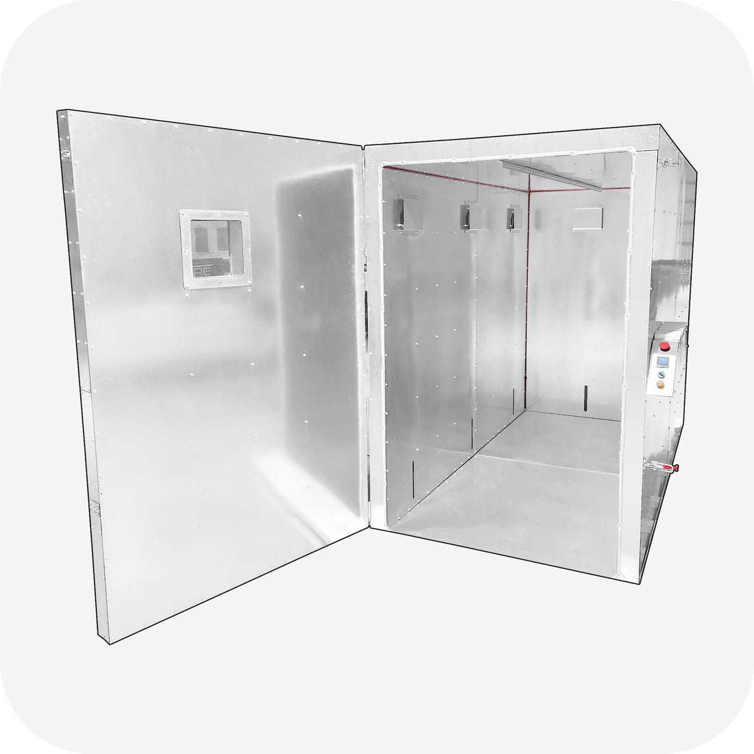Light Armor batch style powder coat oven interior