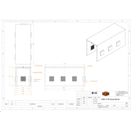 LABS-5126 Spray Booth (5 x 12 x 6)