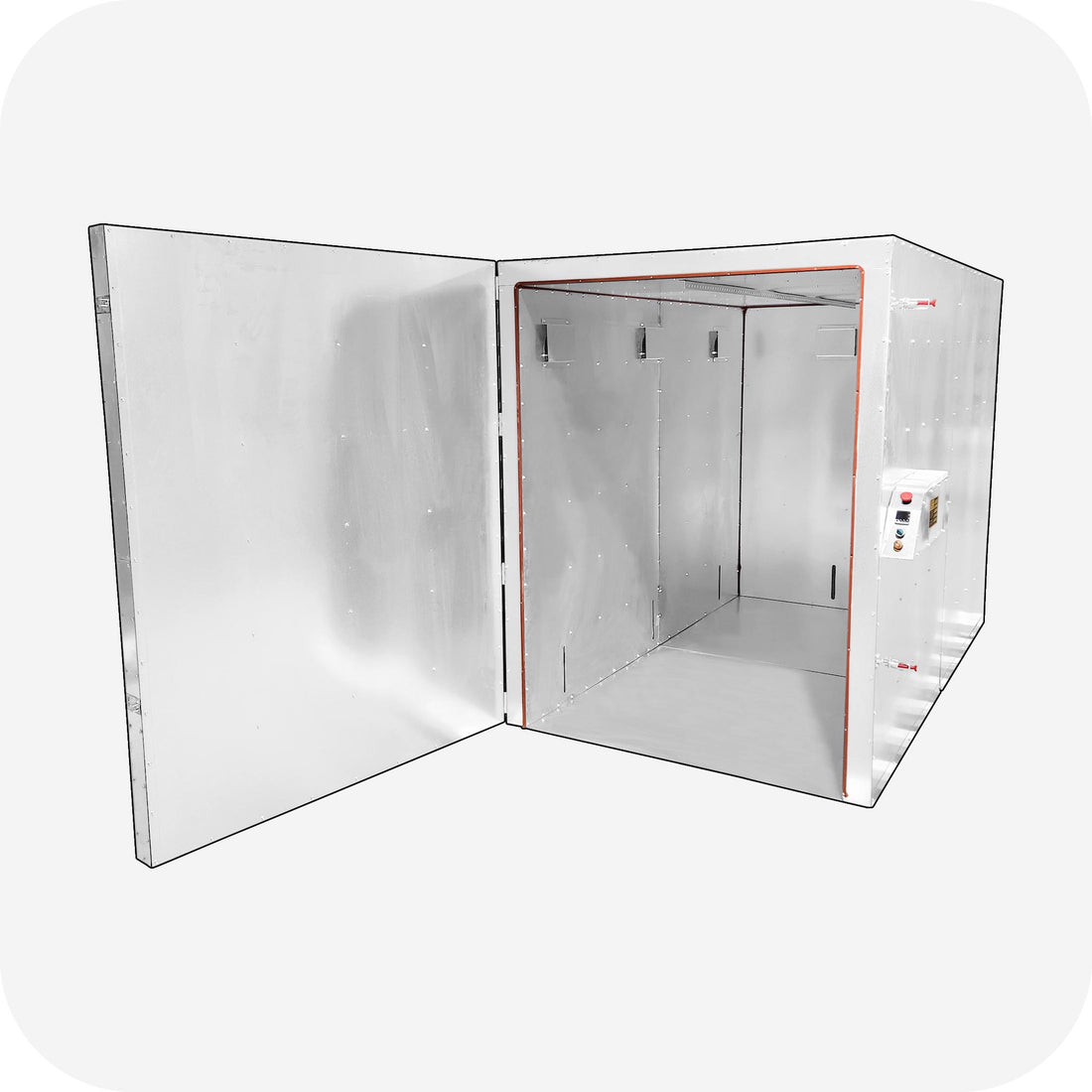 Light Armor batch style powder coat oven interior