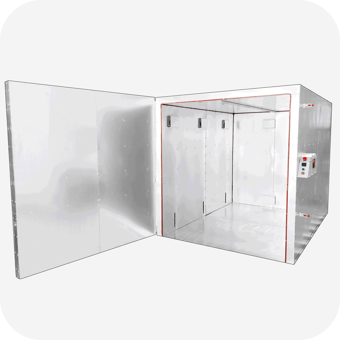 Light Armor batch style powder coat oven interior