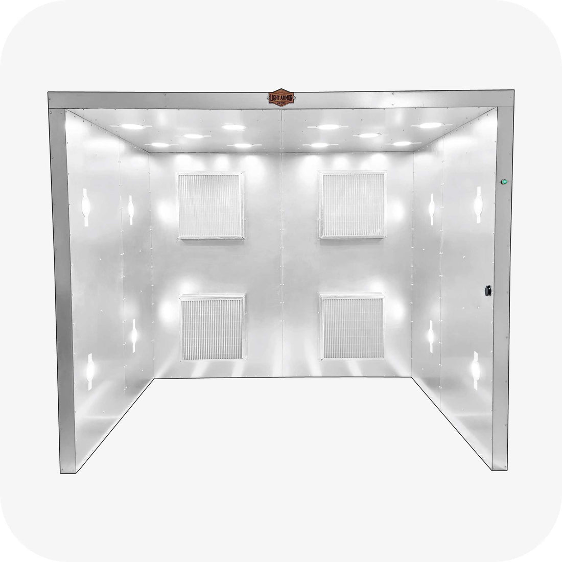 LABS-867-OF open-face powder coating spray booth (8 x 6 x 7), front view