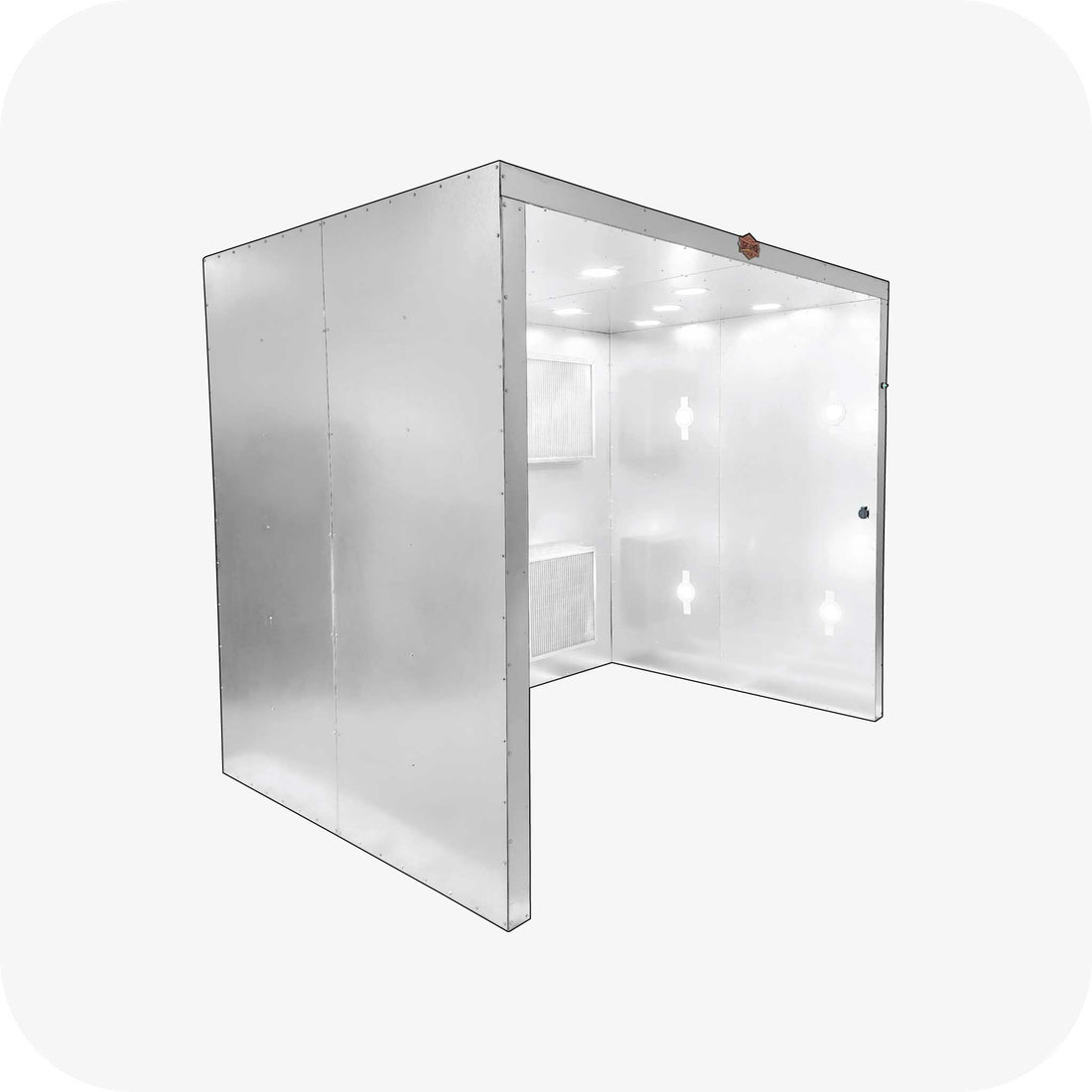 LABS-867-OF open-face powder coating spray booth (8 x 6 x 7), side view