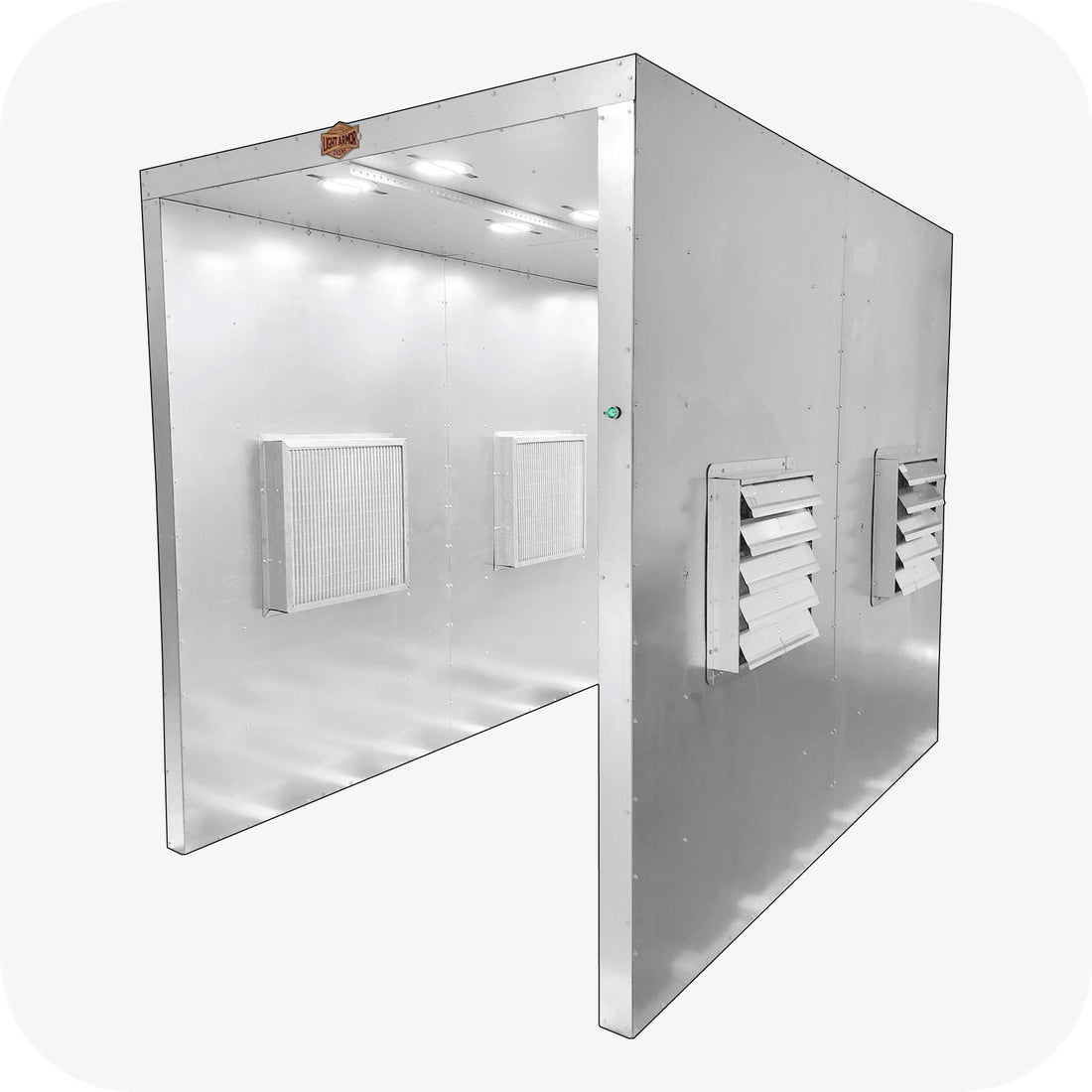 LABS-687 powder coating spray booth (6 x 8 x 7), side view