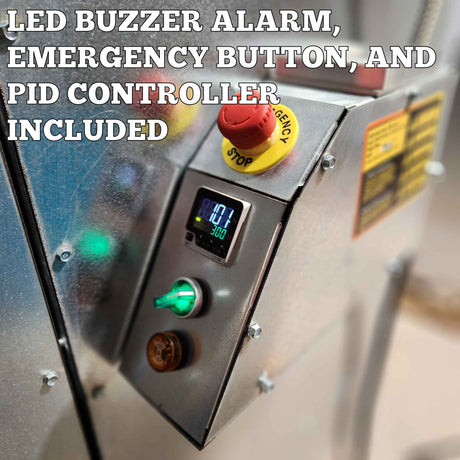 Light Armor oven controller box with PID temperature controller, LED alarm, and emergency stop