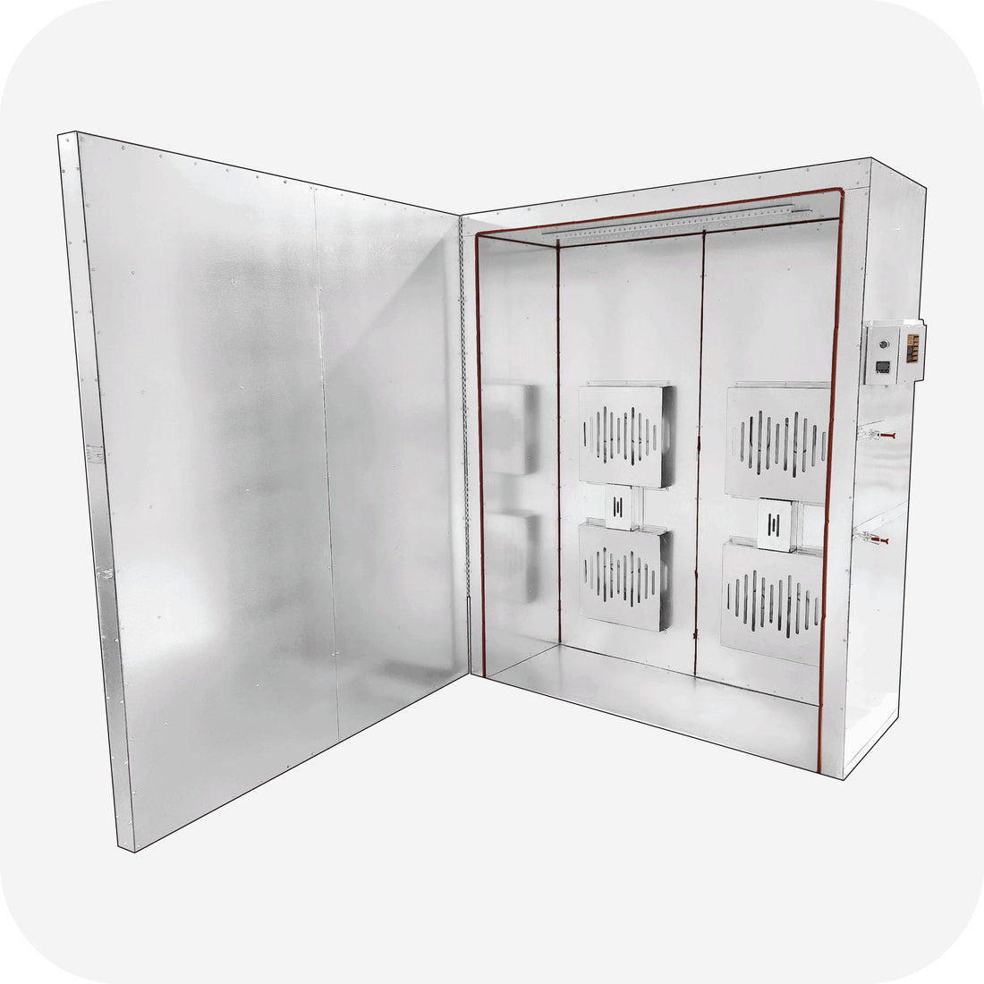 Light Armor wide powder coat oven interior