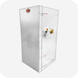 LA2500B powder coat oven — 2 x 2 x 5 ft galvanized steel curing oven with side-mounted controller